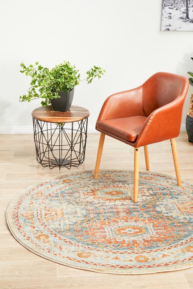 Bequest Sprig Blue Round Rug