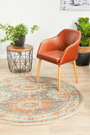 Bequest Sprig Blue Round Rug