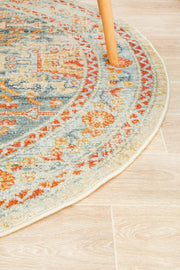 Bequest Sprig Blue Round Rug