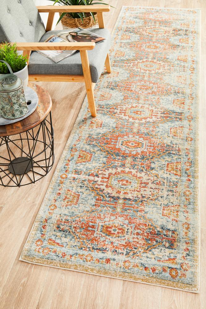 Bequest Sprig Blue Runner Rug