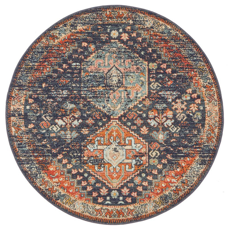 Bequest Rod Navy Round Rug