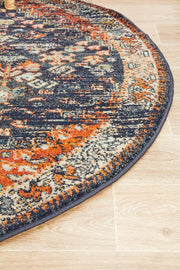 Bequest Rod Navy Round Rug