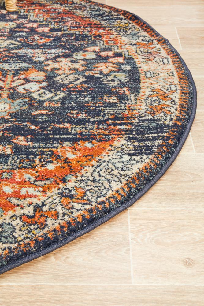 Bequest Rod Navy Round Rug