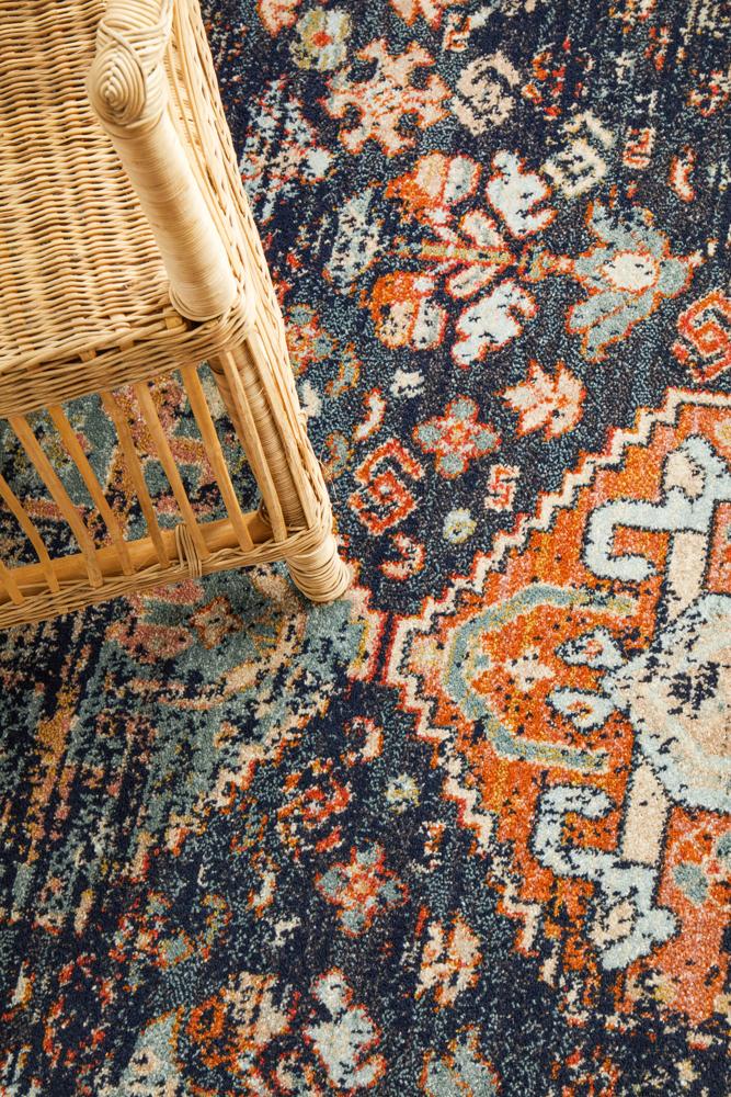 Bequest Rod Navy Round Rug