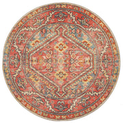 Bequest Reversion Crimson Round Rug