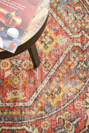 Bequest Reversion Crimson Round Rug