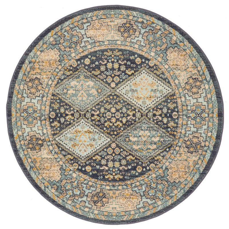 Bequest Patrimony Navy Round Rug