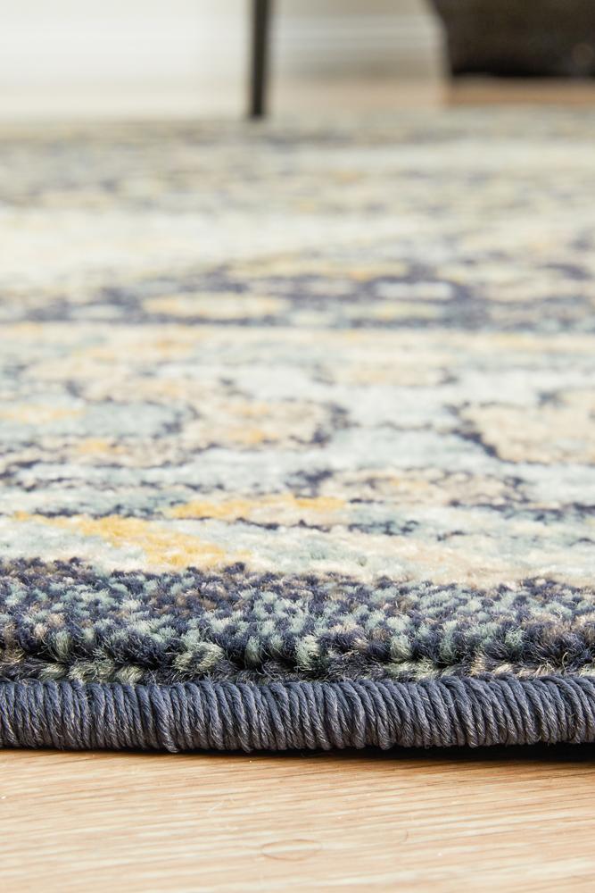 Bequest Patrimony Navy Round Rug