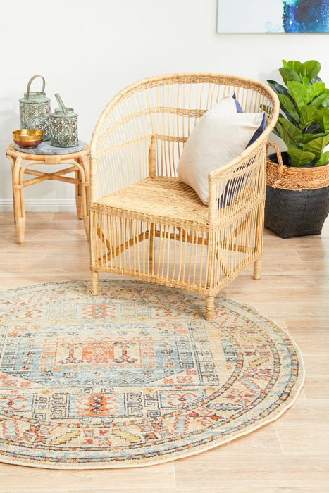 Bequest Relic Sky Blue Round Rug