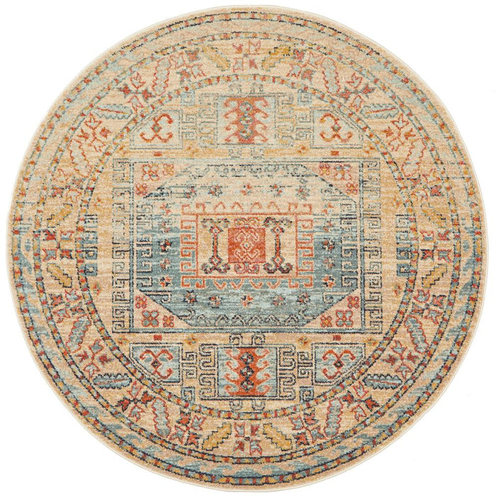 Bequest Relic Sky Blue Round Rug