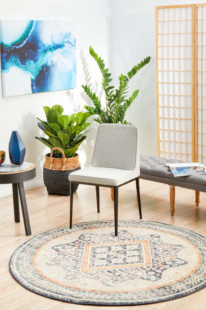 Bequest Souvenir Navy Round Rug