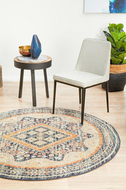 Bequest Souvenir Navy Round Rug