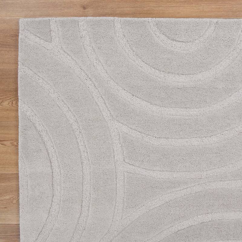 Les Nomades Ellipse Light Grey Wool Rug