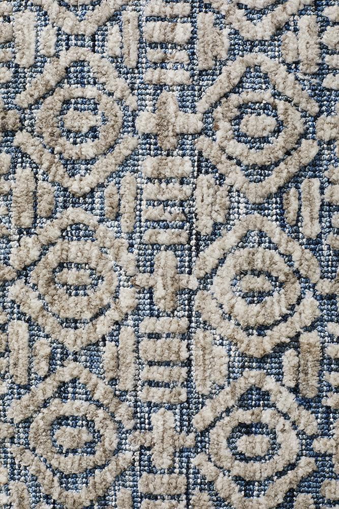 Denim Moria Navy Grey Rug