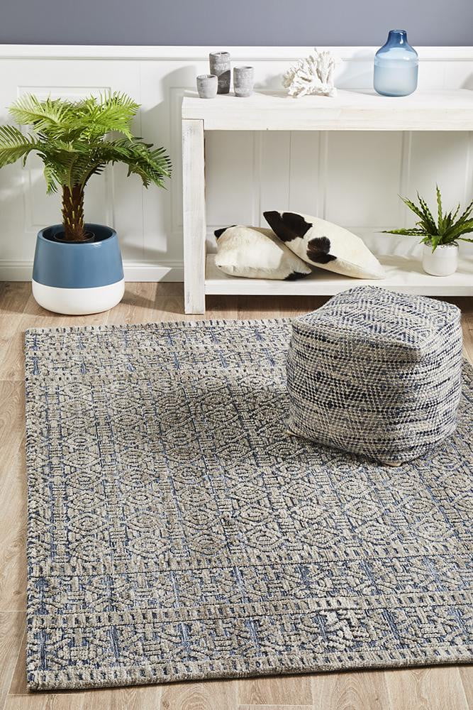 Denim Moria Navy Grey Rug