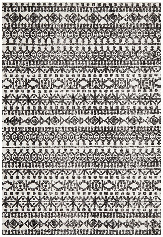Denim Yasman Ivory Black Rug
