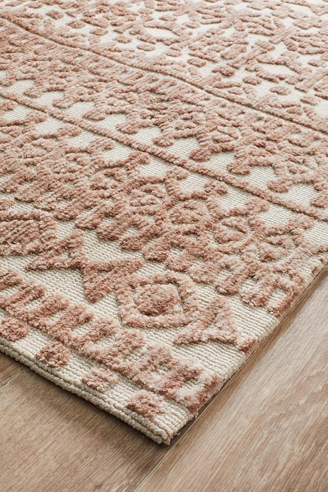 Denim Beta Peach Ivory Uniart Rug