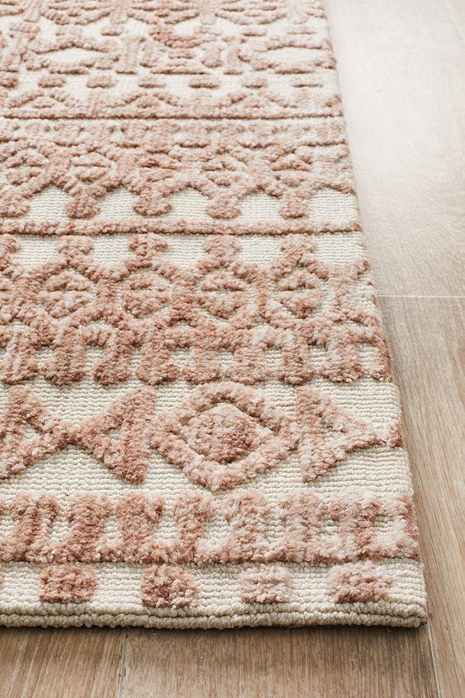 Denim Beta Peach Ivory Uniart Rug