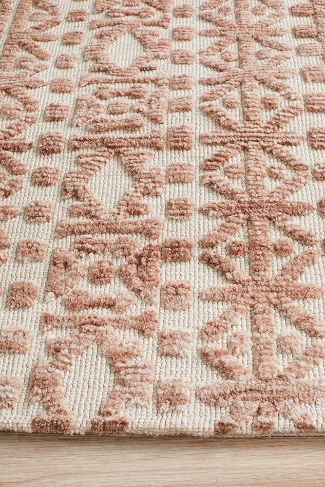 Denim Beta Peach Ivory Uniart Rug