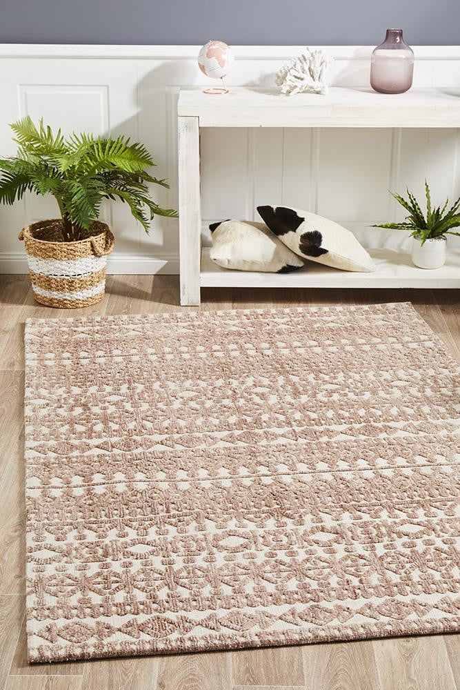 Denim Beta Peach Ivory Uniart Rug