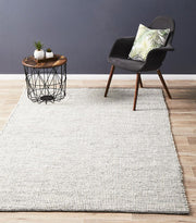 Ninnutsg Folt Wool Black Rug