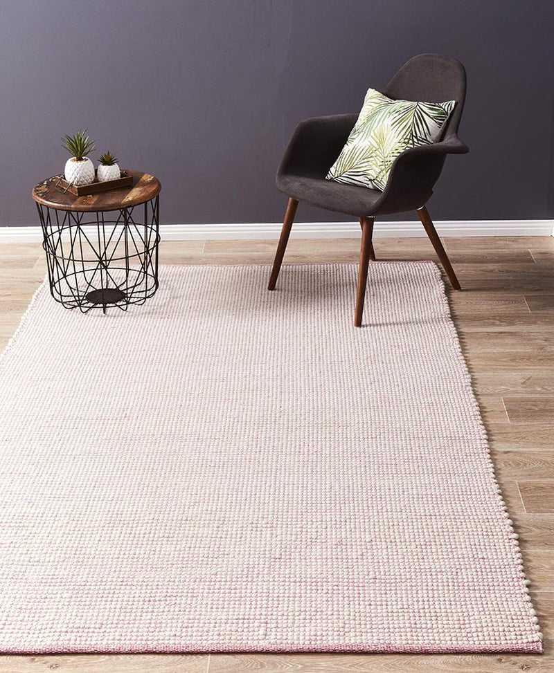 Ninnutsg Folt Wool Pink Rug