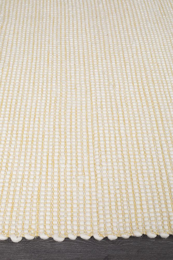 Ninnutsg Folt Wool Yellow Rug