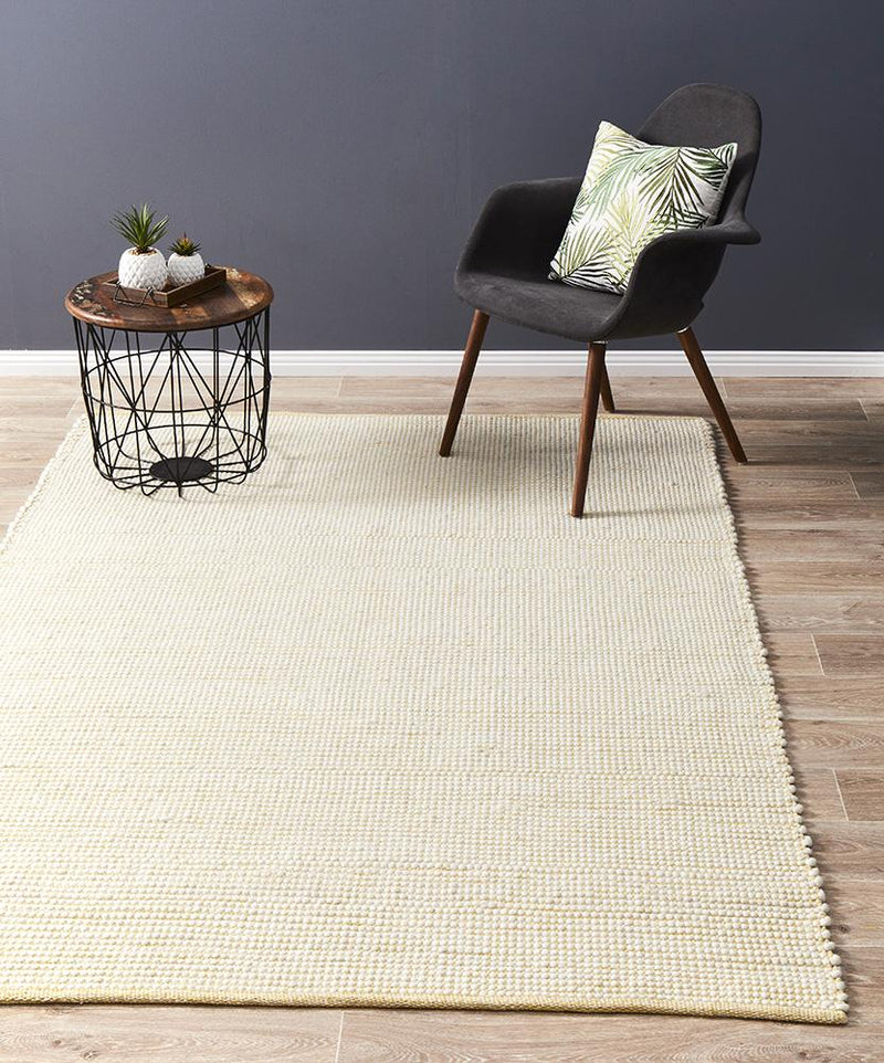 Ninnutsg Folt Wool Yellow Rug