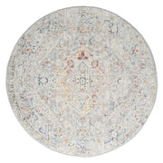 Phoebe meditating Light Grey Round Rug
