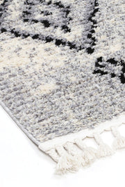 Mansur Grey Boho Diamond Rug