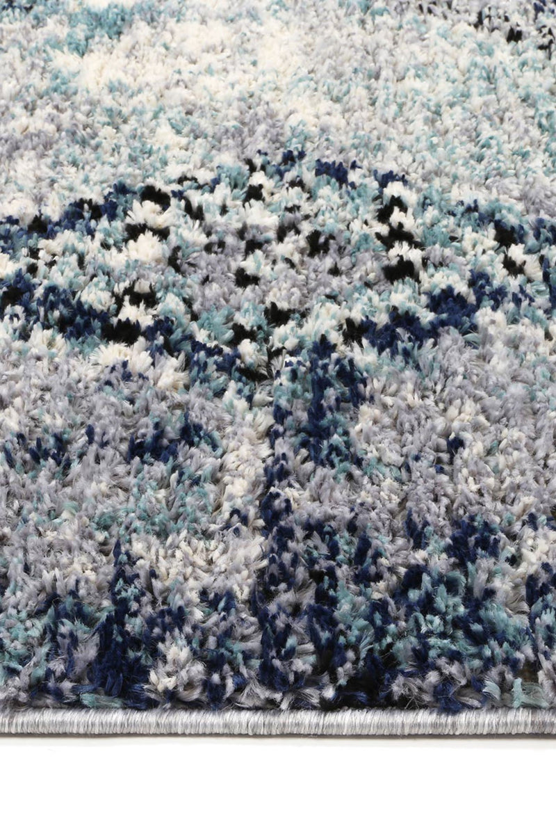 Mansur Navy Blue Diamond Abstract Rug