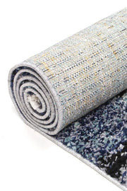 Mansur Navy Blue Diamond Abstract Rug