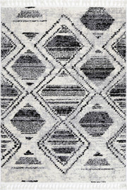 Mansur Black White Diamond Rug