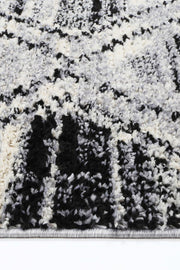 Mansur Black White Diamond Rug