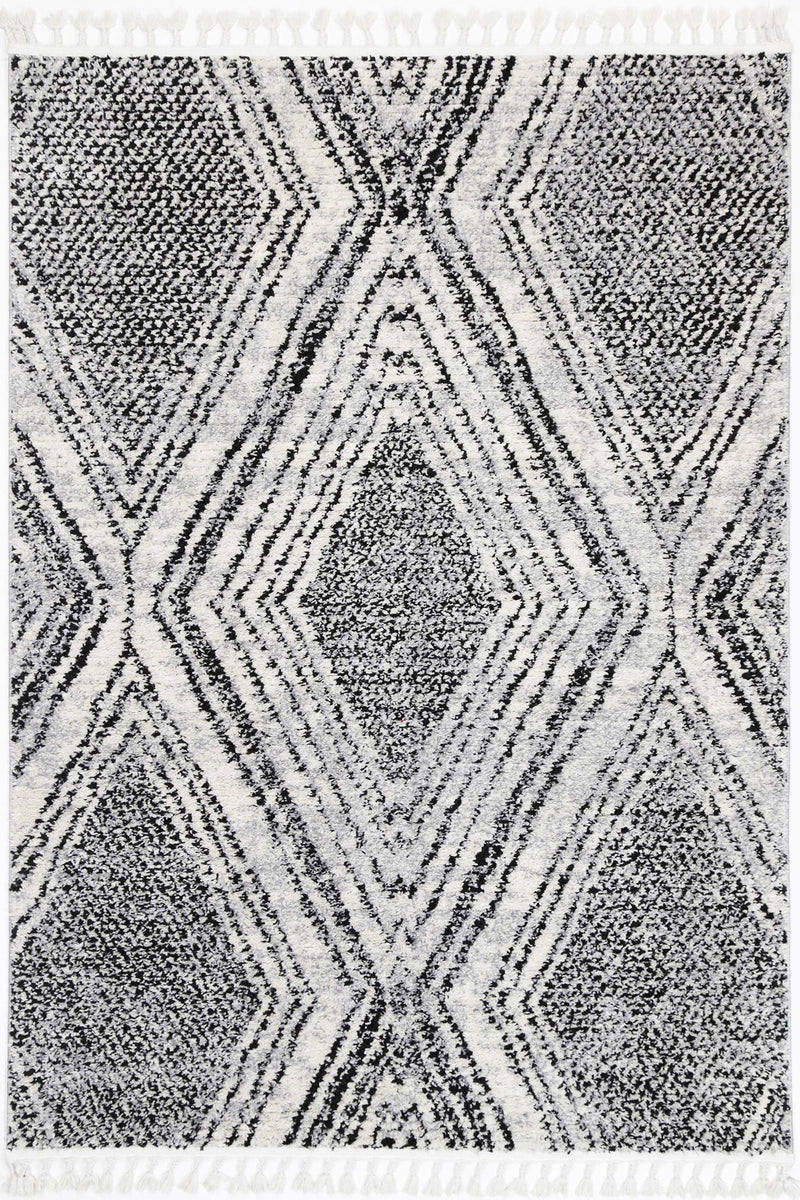 Mansur Black White Geometric Rug