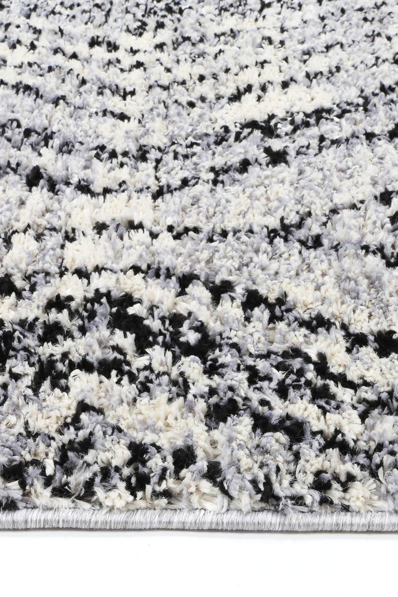 Mansur Black White Geometric Rug