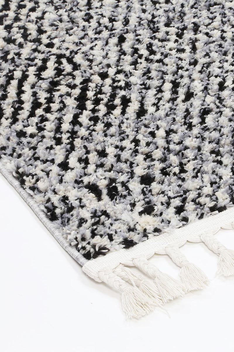 Mansur Black White Geometric Rug