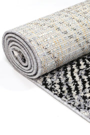 Mansur Black White Geometric Rug