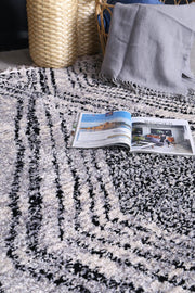 Mansur Black White Geometric Rug