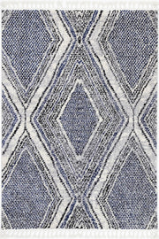 Mansur Navy Blue Geometric Rug