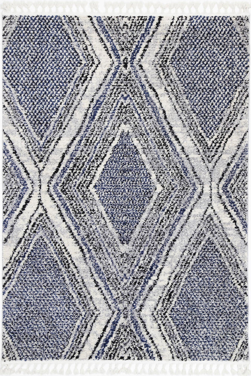 Mansur Navy Blue Geometric Rug