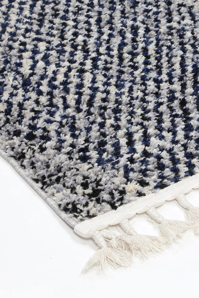 Mansur Navy Blue Geometric Rug
