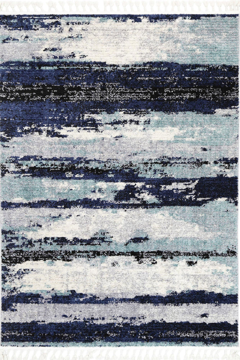 Mansur Navy Blue Abstract Rug