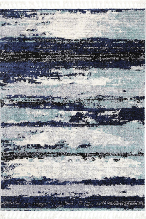 Mansur Navy Blue Abstract Rug