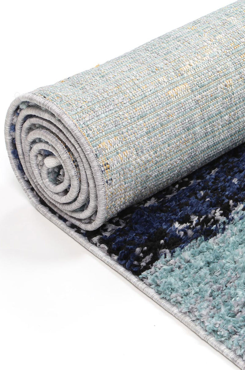 Mansur Navy Blue Abstract Rug