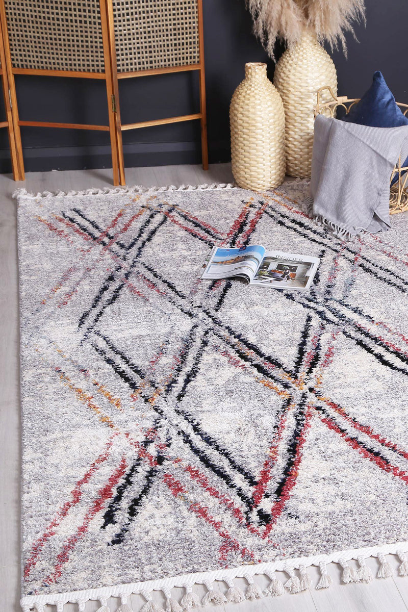 Mansur Grey Muti Line Rug