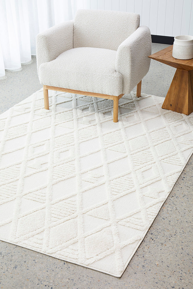 Marietta Lisbon White Rug — SydneyRugsOnline