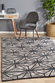 Rhythm Motif Charcoal Rug
