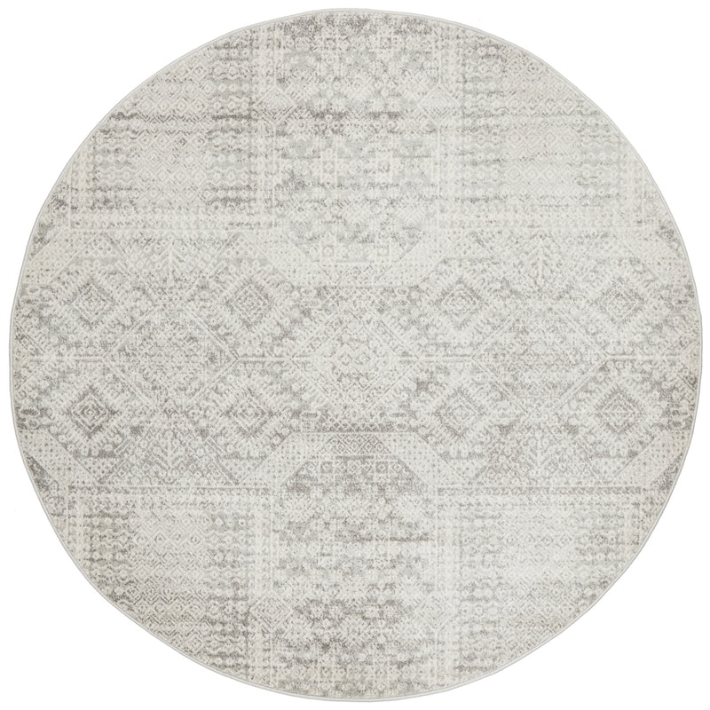 Zelda Silver Grey Round Rug