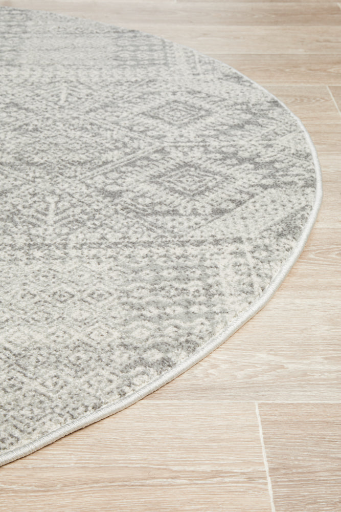 Zelda Silver Grey Round Rug